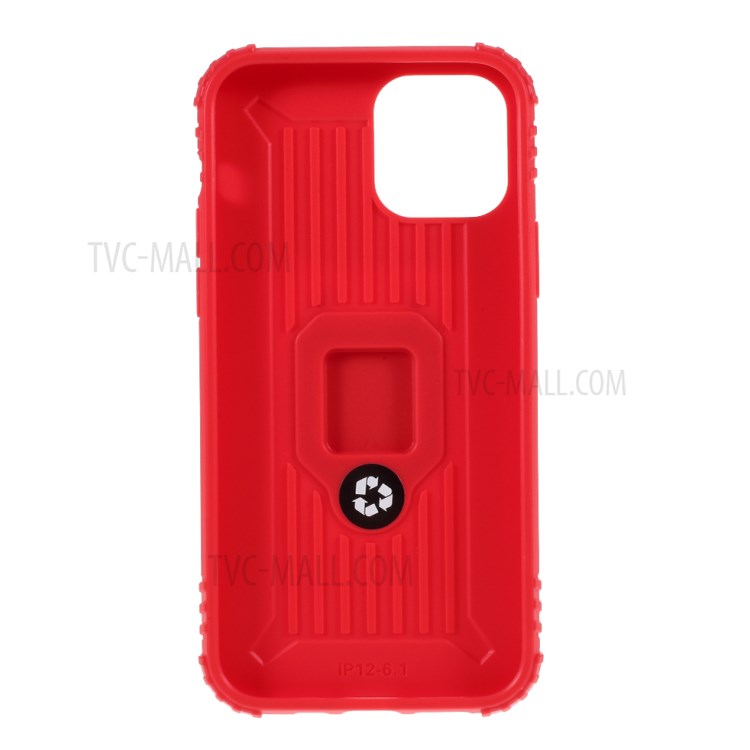 Anti-drop TPU Shell with Finger Ring Kickstand for iPhone 12 5.4 inch - Red-3