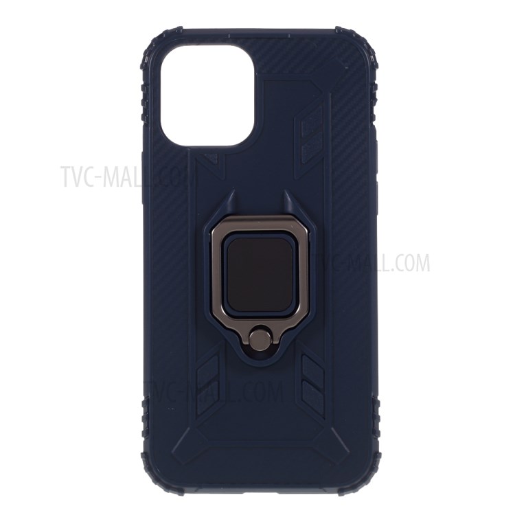 Anti-drop TPU Shell with Finger Ring Kickstand for iPhone 12 5.4 inch - Blue-1