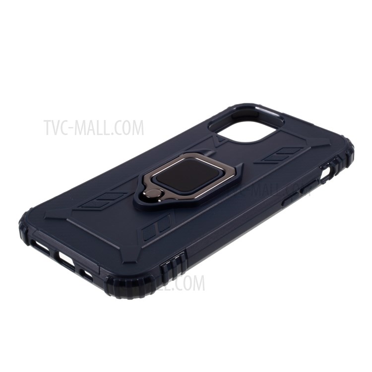 Anti-drop TPU Shell with Finger Ring Kickstand for iPhone 12 5.4 inch - Blue-4