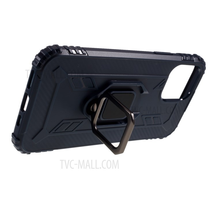 Anti-drop TPU Shell with Finger Ring Kickstand for iPhone 12 5.4 inch - Blue-5