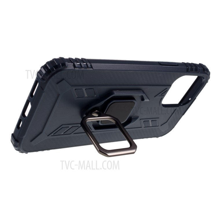 Anti-drop TPU Shell with Finger Ring Kickstand for iPhone 12 5.4 inch - Blue-6