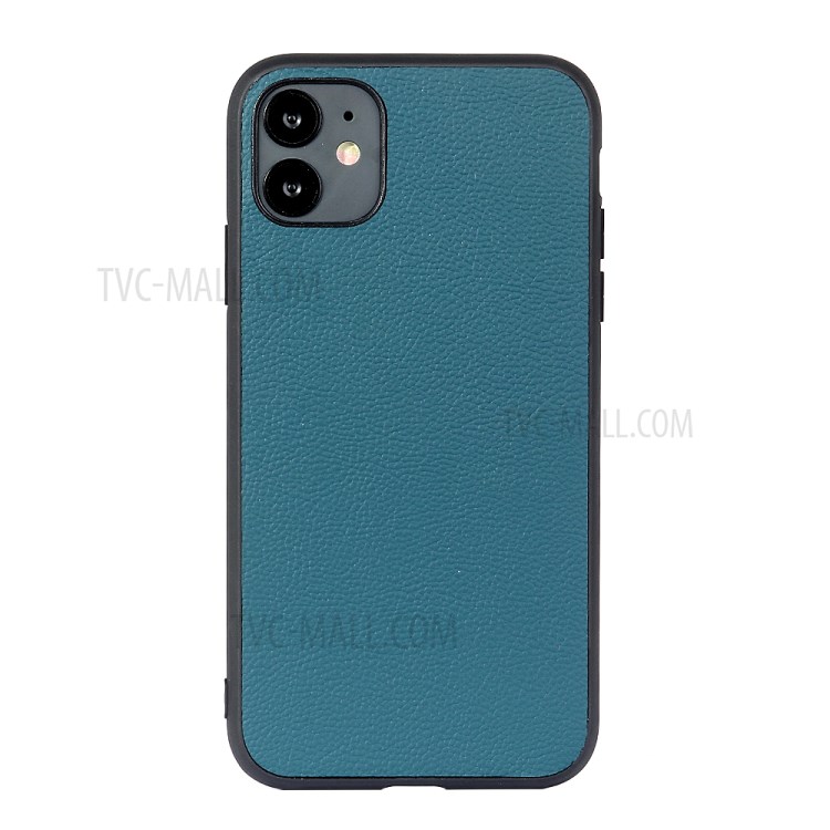 Stylish Skin Genuine Leather Coated PC + TPU Unique Case for iPhone 12 Pro Max 6.7 inch - Green-2
