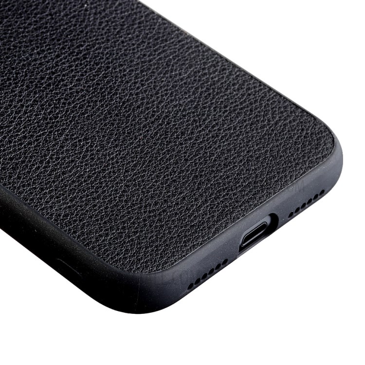 Genuine Leather Coated PC + TPU Hybrid Cover for iPhone 12 5.4-inch - Black-13