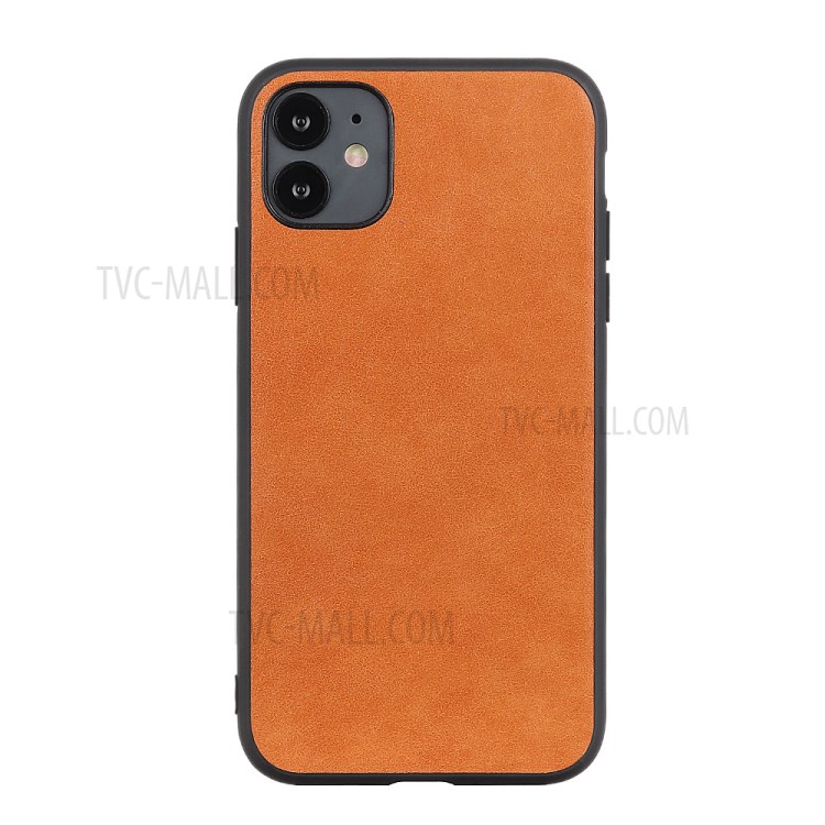 Genuine Leather Coated PC + TPU Hybrid Cover for iPhone 12 Pro Max 6.7-inch - Brown-6