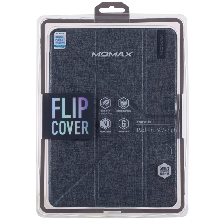 MOMAX Smart Leather Stand Case for iPad Pro 9.7 inch - Silver Grey-10