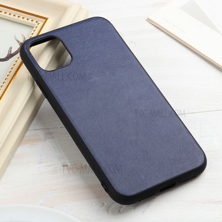 Genuine Leather Coated PC + TPU Hybrid Cover for iPhone 12 Pro / 12 Max 6.1-inch - Blue-2