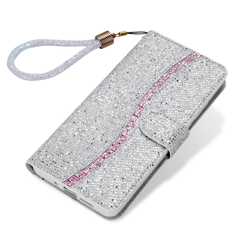 Glittery Powder Splicing Wallet Stand Leather Case for iPhone SE (2nd Generation)/8/7 4.7 inch - Silver-6