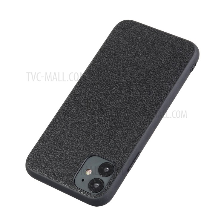 Genuine Leather Coated PC + TPU Hybrid Cover for iPhone 12 Pro Max 6.7-inch - Black-11