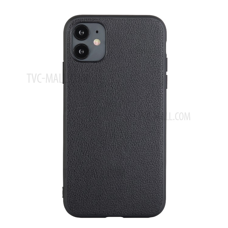 Genuine Leather Coated PC + TPU Hybrid Cover for iPhone 12 Pro Max 6.7-inch - Black-7