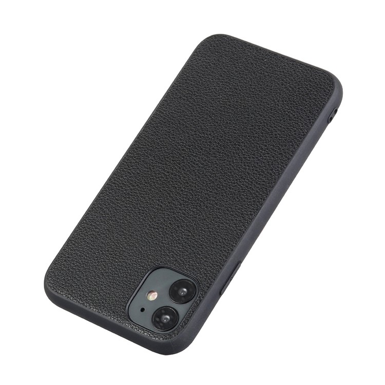 Genuine Leather Coated PC + TPU Hybrid Cover for iPhone 12 Pro / 12 Max 6.1-inch - Black-11