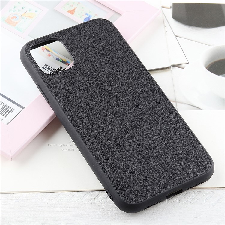 Genuine Leather Coated PC + TPU Hybrid Cover for iPhone 12 Pro / 12 Max 6.1-inch - Black-8