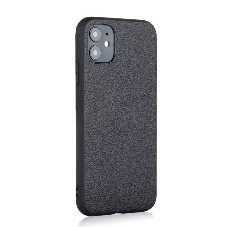 Genuine Leather Coated PC + TPU Hybrid Cover for iPhone 12 Pro / 12 Max 6.1-inch - Black-9