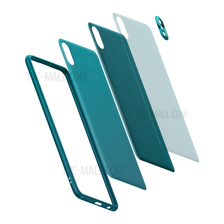 Fukelai CD Venas de la Caja Del Teléfono Cubierta Combinada Con la Cubierta de la Cámara Para Iphone XR 6.1 Pulgadas - Verde