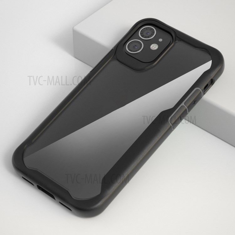 Shockproof PC + TPU Hybrid Case for iPhone 12 Max 6.1 inch - Black-1