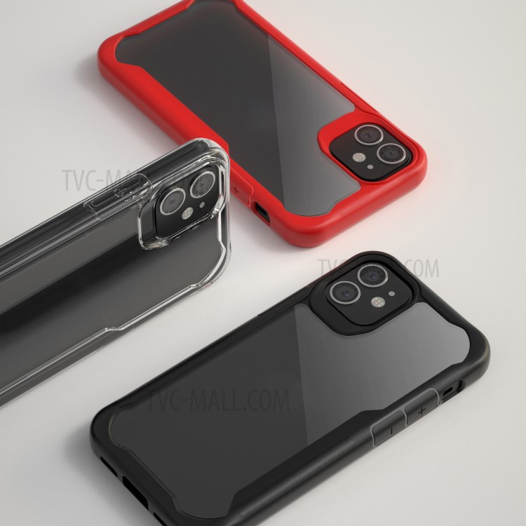 Shockproof PC + TPU Hybrid Case for iPhone 12 Max 6.1 inch - Black-3
