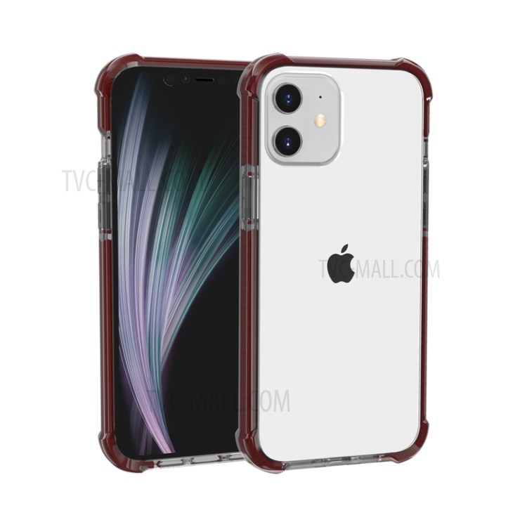 Air-cushion Dropproof Acrylic + TPU Hybrid Case for iPhone 12 5.4 inch - Brown-2