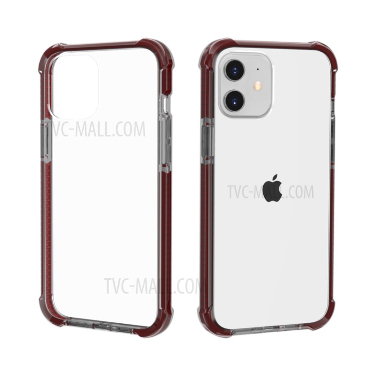 Air-cushion Dropproof Acrylic + TPU Hybrid Case for iPhone 12 5.4 inch - Brown-3