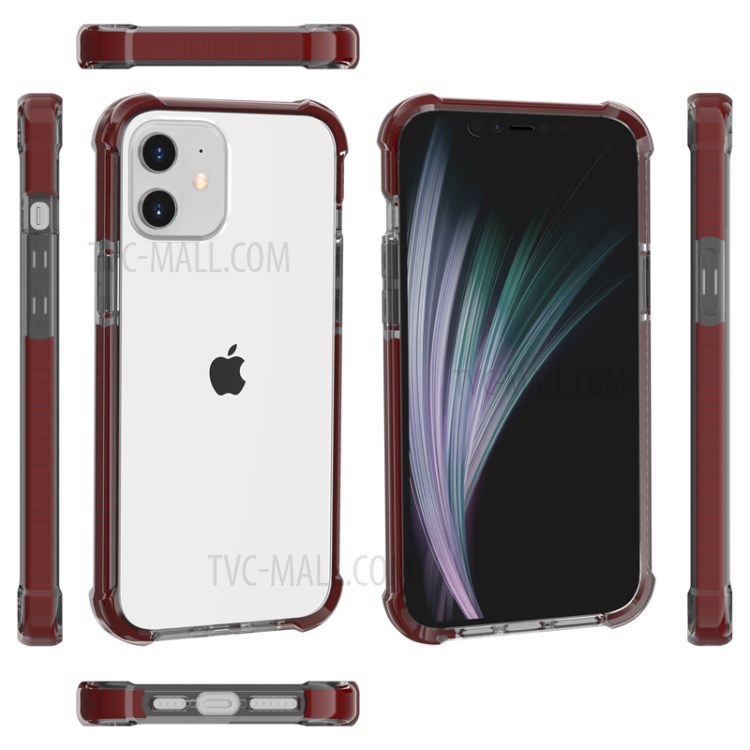 Air-cushion Dropproof Acrylic + TPU Hybrid Case for iPhone 12 5.4 inch - Brown-7