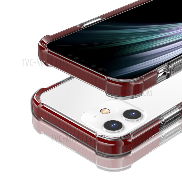 Air-cushion Dropproof Acrylic + TPU Hybrid Case for iPhone 12 5.4 inch - Brown-8