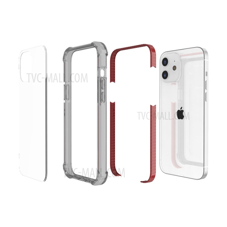 Air-cushion Dropproof Acrylic + TPU Hybrid Case for iPhone 12 5.4 inch - Brown-9