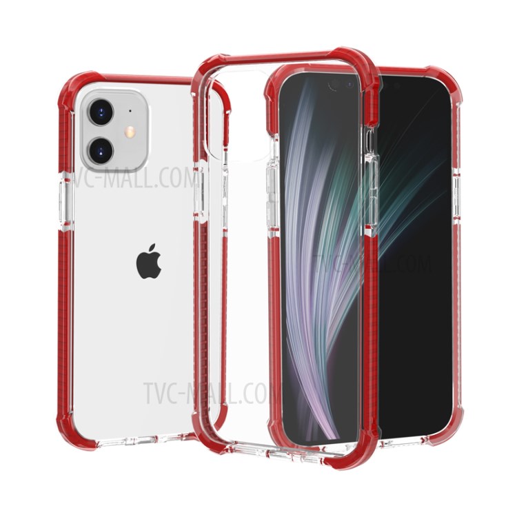 Air-cushion Dropproof Acrylic + TPU Hybrid Case for iPhone 12 mini - Red-1