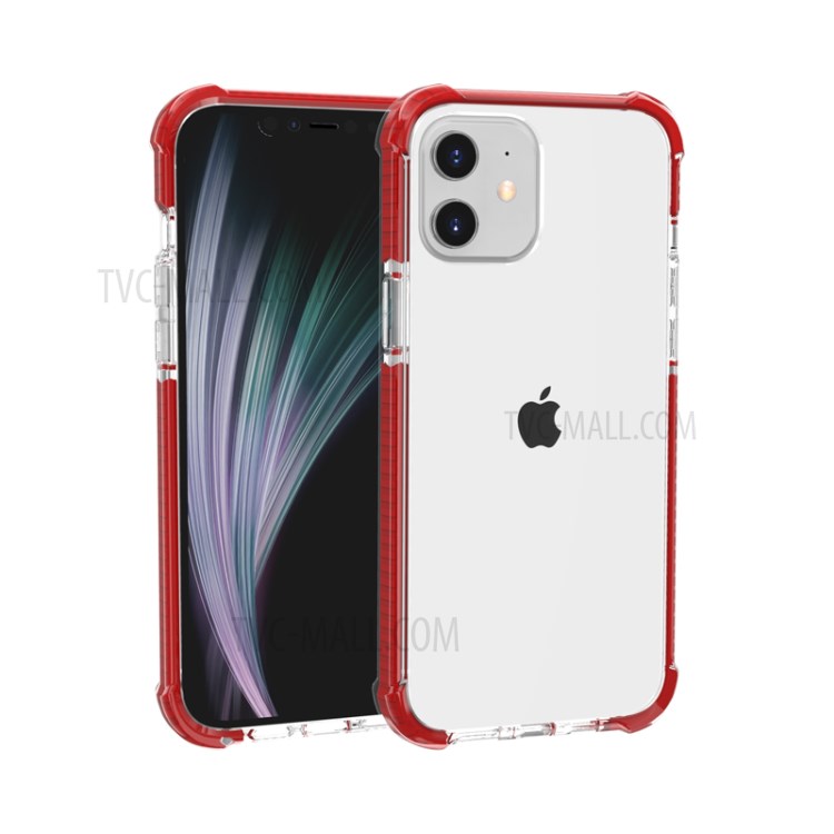 Air-cushion Dropproof Acrylic + TPU Hybrid Case for iPhone 12 mini - Red-2