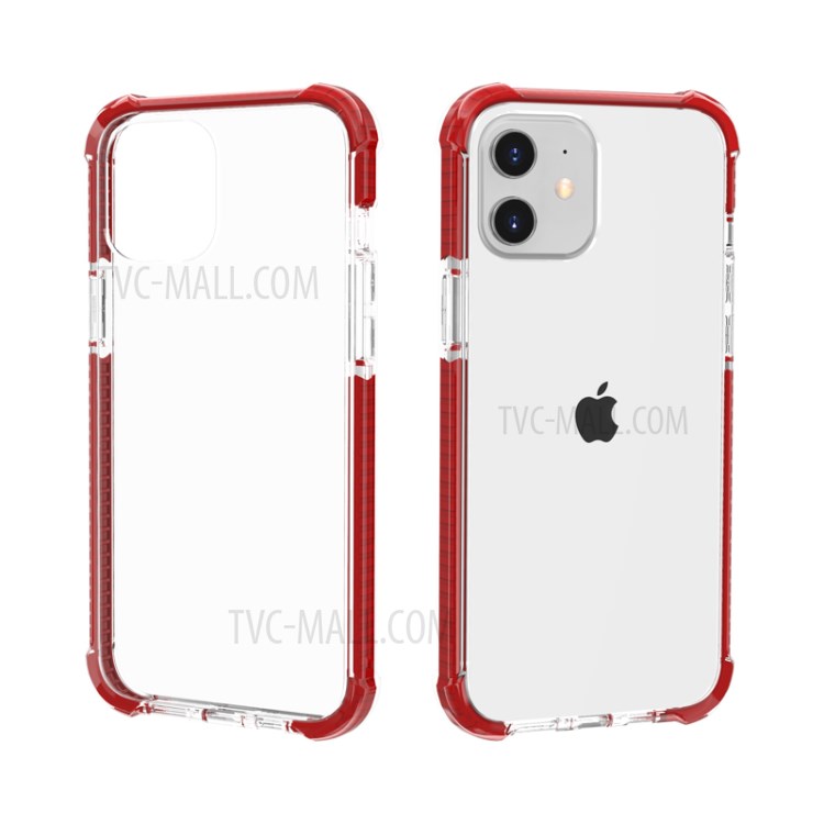 Air-cushion Dropproof Acrylic + TPU Hybrid Case for iPhone 12 mini - Red-3
