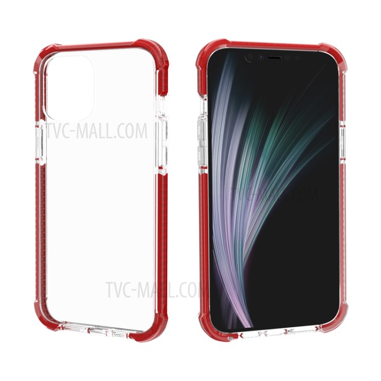 Air-cushion Dropproof Acrylic + TPU Hybrid Case for iPhone 12 mini - Red-5