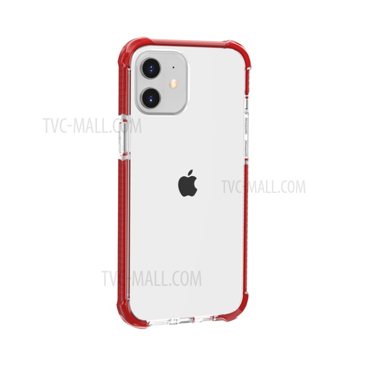 Air-cushion Dropproof Acrylic + TPU Hybrid Case for iPhone 12 mini - Red-6