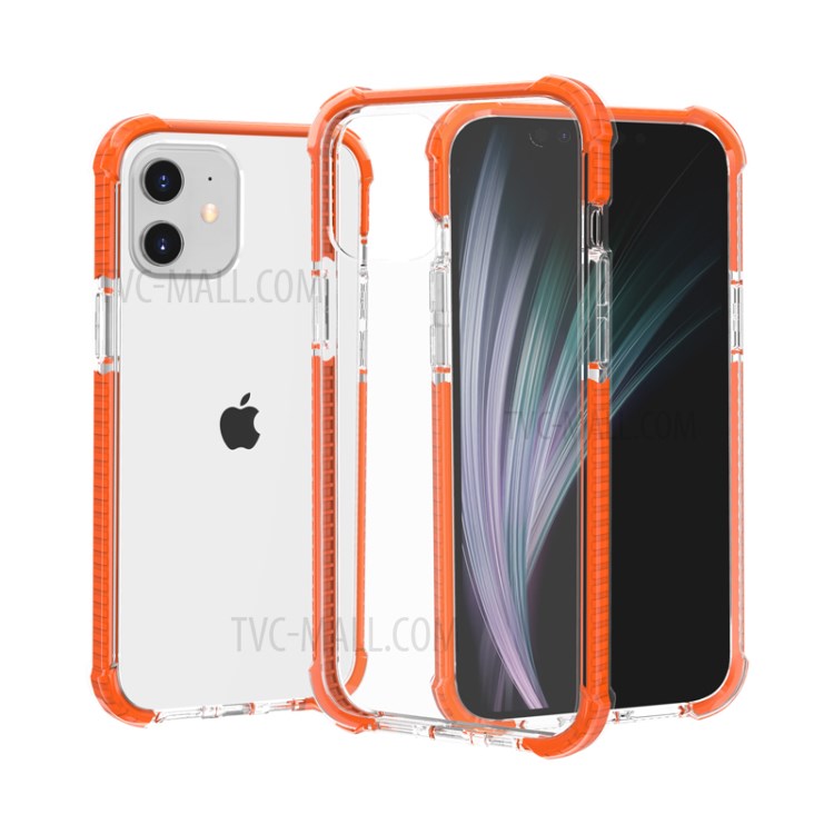 Air-cushion Dropproof Acrylic + TPU Hybrid Case for iPhone 12 5.4 inch - Orange-1