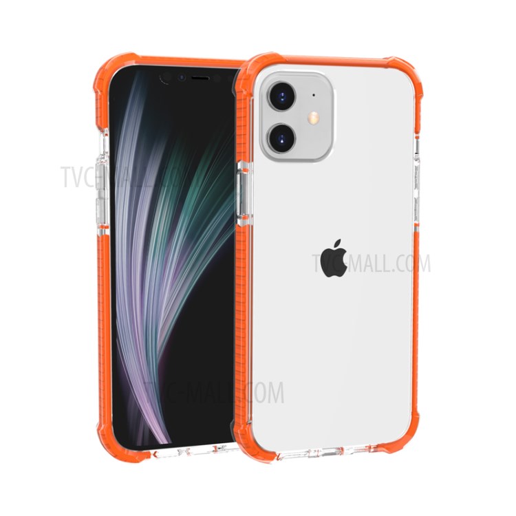 Air-cushion Dropproof Acrylic + TPU Hybrid Case for iPhone 12 5.4 inch - Orange-2