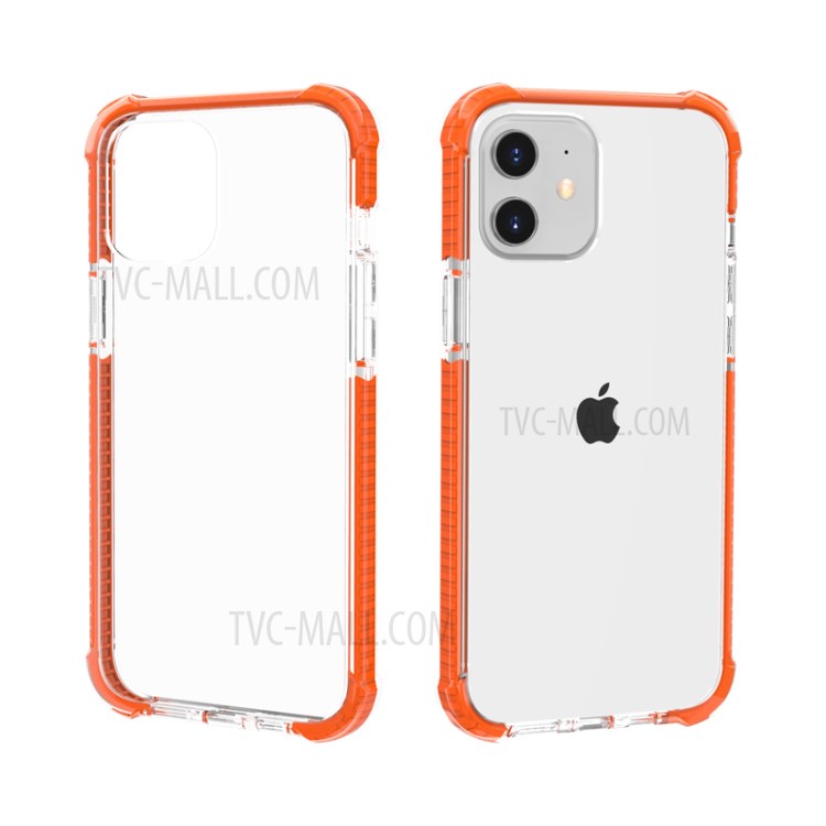 Air-cushion Dropproof Acrylic + TPU Hybrid Case for iPhone 12 5.4 inch - Orange-3