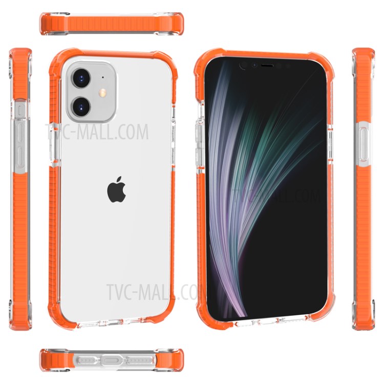 Air-cushion Dropproof Acrylic + TPU Hybrid Case for iPhone 12 5.4 inch - Orange-7