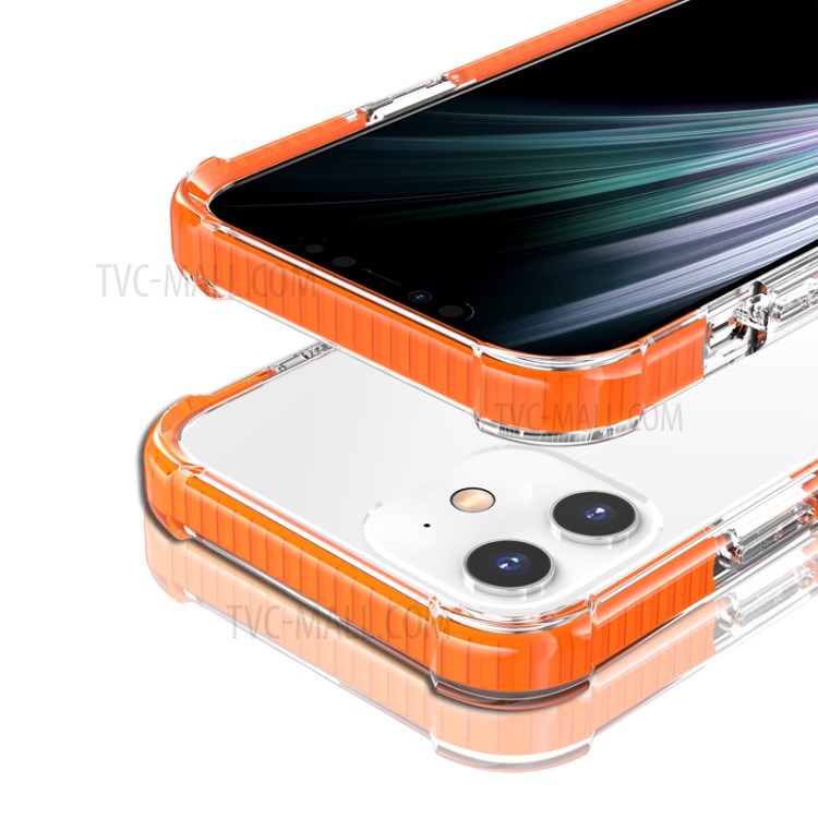 Air-cushion Dropproof Acrylic + TPU Hybrid Case for iPhone 12 5.4 inch - Orange-8