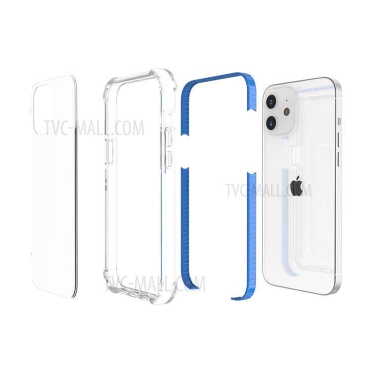 Air-cushion Dropproof Acrylic + TPU Hybrid Case for iPhone 12 mini - Blue-9