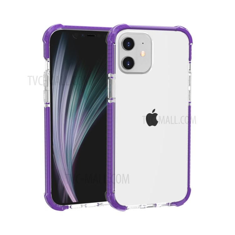 Air-cushion Dropproof Acrylic + TPU Hybrid Case for iPhone 12 5.4 inch - Purple-2