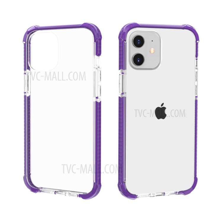 Air-cushion Dropproof Acrylic + TPU Hybrid Case for iPhone 12 5.4 inch - Purple-3