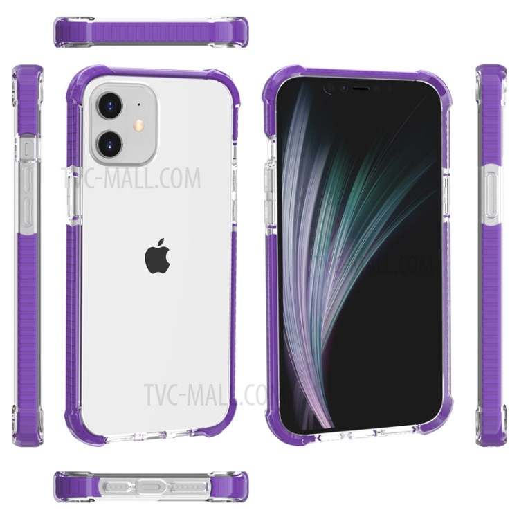 Air-cushion Dropproof Acrylic + TPU Hybrid Case for iPhone 12 5.4 inch - Purple-7