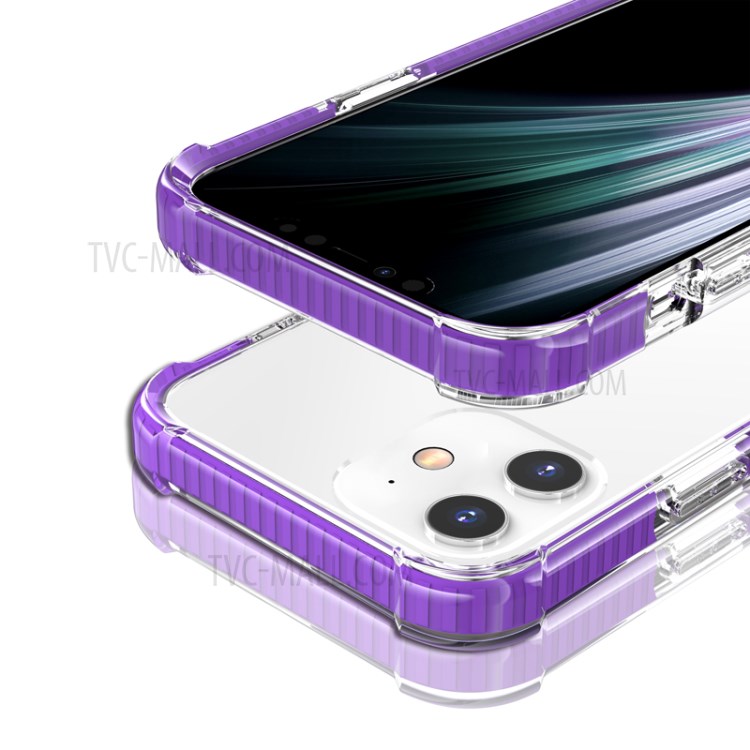 Air-cushion Dropproof Acrylic + TPU Hybrid Case for iPhone 12 5.4 inch - Purple-8