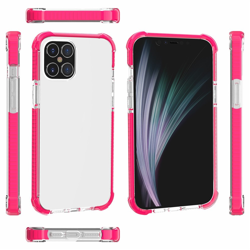 Air-cushion Dropproof Acrylic + TPU Hybrid Cover for iPhone 12 Max 6.1 inch - Rose-5