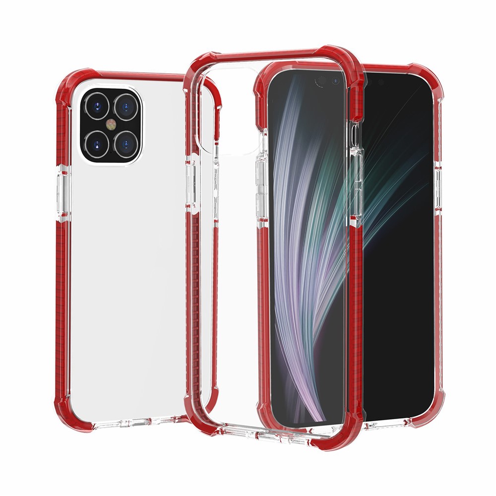 Air-cushion Dropproof Acrylic + TPU Hybrid Cover for iPhone 12 Max 6.1 inch - Red-1