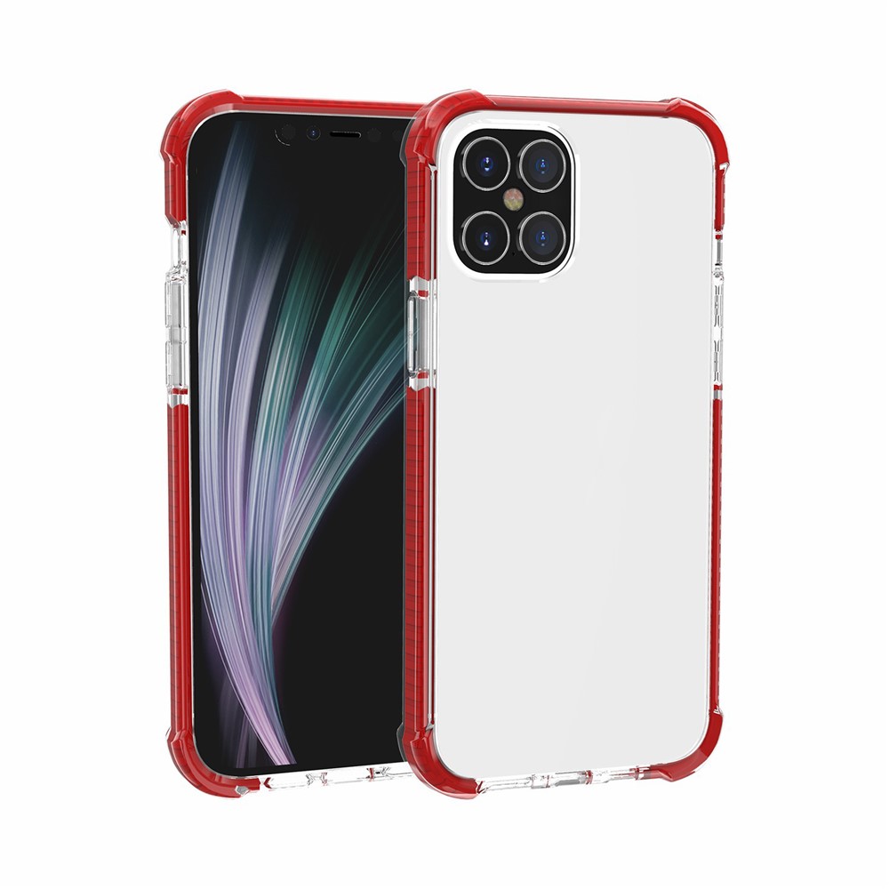 Air-cushion Dropproof Acrylic + TPU Hybrid Cover for iPhone 12 Max 6.1 inch - Red-4