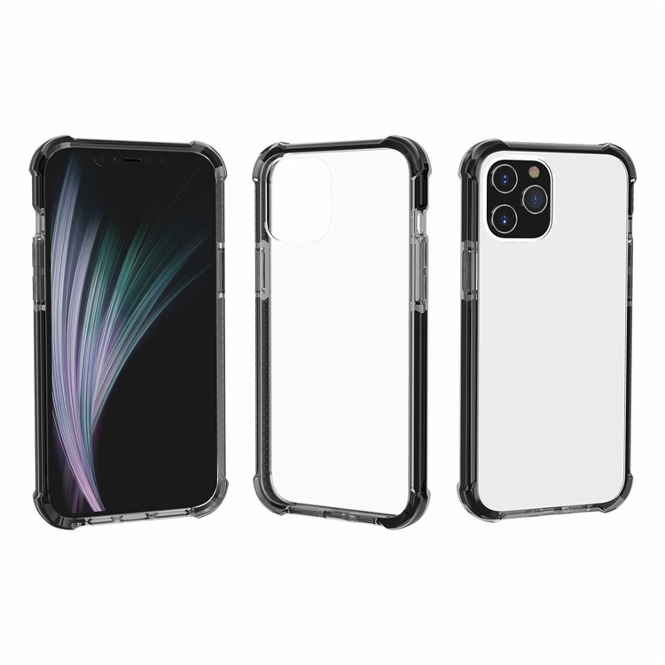 À Coussin D'air Dropproof Coquille De Téléphone Hybride TPU Acrylique + Pour Iphone 12 Pro Max 6,7 Pouce - Gris Noir-10