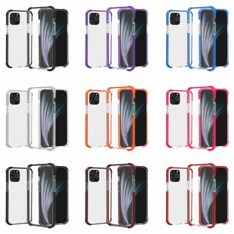 À Coussin D'air Dropproof Coquille De Téléphone Hybride TPU Acrylique + Pour Iphone 12 Pro Max 6,7 Pouce - Gris Noir-11