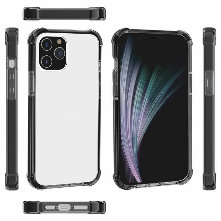 À Coussin D'air Dropproof Coquille De Téléphone Hybride TPU Acrylique + Pour Iphone 12 Pro Max 6,7 Pouce - Gris Noir-3