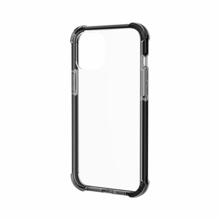 À Coussin D'air Dropproof Coquille De Téléphone Hybride TPU Acrylique + Pour Iphone 12 Pro Max 6,7 Pouce - Gris Noir-5