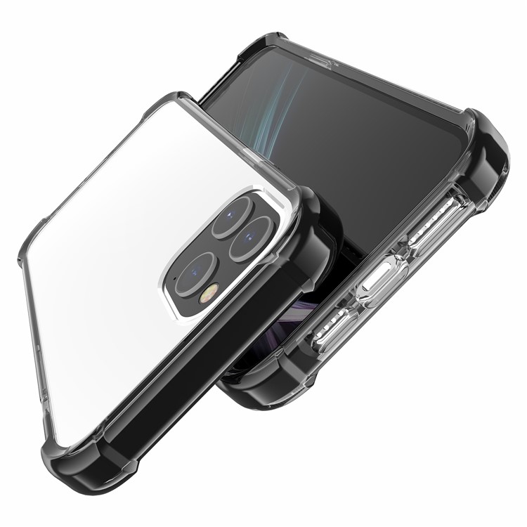 À Coussin D'air Dropproof Coquille De Téléphone Hybride TPU Acrylique + Pour Iphone 12 Pro Max 6,7 Pouce - Gris Noir-7