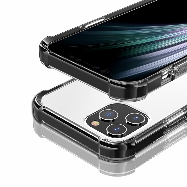 À Coussin D'air Dropproof Coquille De Téléphone Hybride TPU Acrylique + Pour Iphone 12 Pro Max 6,7 Pouce - Gris Noir-8