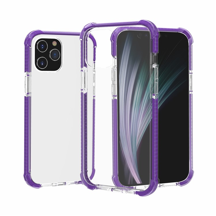 Air-cushion Dropproof Acrylic + TPU Hybrid Phone Shell for iPhone 12 Pro Max 6.7 inch - Purple-1