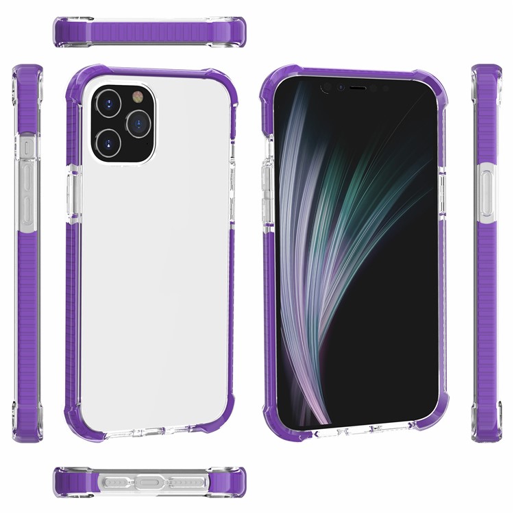 Air-cushion Dropproof Acrylic + TPU Hybrid Phone Shell for iPhone 12 Pro Max 6.7 inch - Purple-3